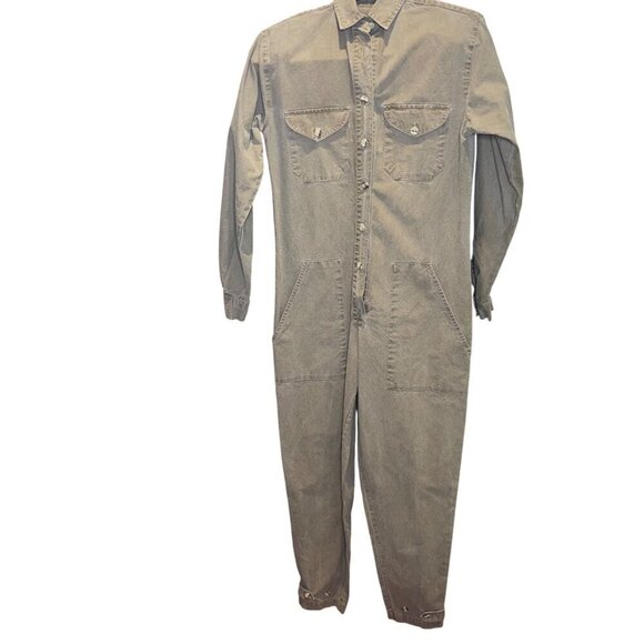 Banana Republic Pants - Banana Republic Vintage Womens Jumpsuit Size XS Tan Pockets Pure Cotton